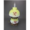 Image 2 : Hand Painted Oil Lamp Converted To Electricity- Good Condition- 20"H X 10"W