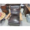 Image 1 : Naugahyde Rocker With Cowboy Scene- Very Good Condition