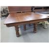 Image 1 : 5 Legged Quarter Sawn Oak Table- Great Condition- 28"H X 47" X 47"- Carved