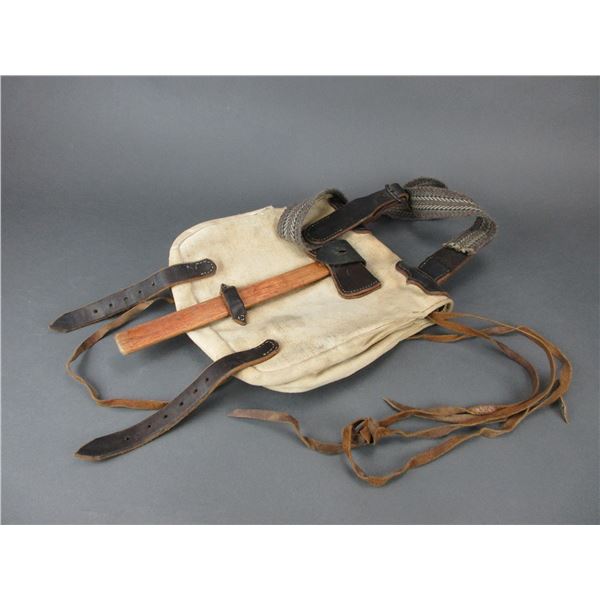 Buckskinner Canvas Pouch With Tomahawk- 12" X 12"