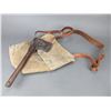 Image 1 : Buckskinner Canvas Pouch With Tomahawk- Marked JS- 14" X 14"
