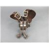 Image 1 : Star Marked 1 Silver Dot Spurs- .75" Bands- 2" Shanks- 10 Point Rowels- Heel Chains- Chap Guards- St