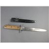 Image 3 : Marked S Dagger With Metal Scabbard- 6.5" Blade- 4.5" Wooden Handle