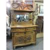Image 1 : Immaculate Oak Buffet- Mirrored Back With Shelf- Extensively Carved- Original Hardware- Lion Heads- 