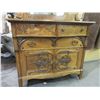 Image 2 : Immaculate Oak Buffet- Mirrored Back With Shelf- Extensively Carved- Original Hardware- Lion Heads- 
