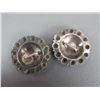 Image 2 : Unmarked Sterling Domed Engraved Scalloped 1.75" Loop Back Conchos