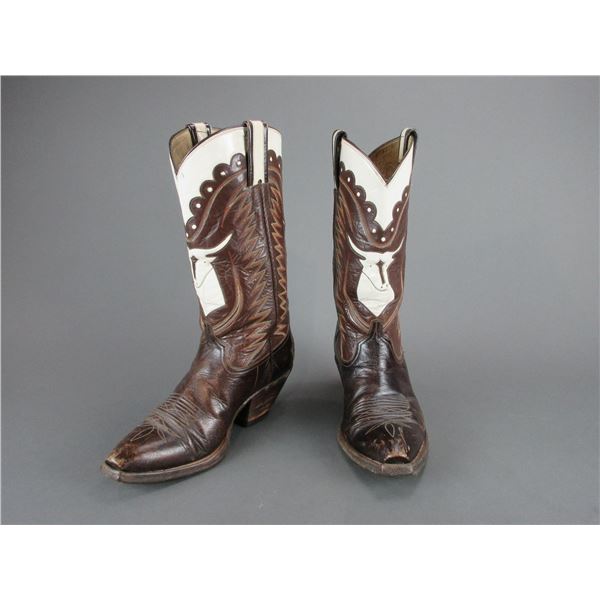 The Bronco Boot Co El Paso Texas Boots- Longhorn Steers- Very Rare- 12 