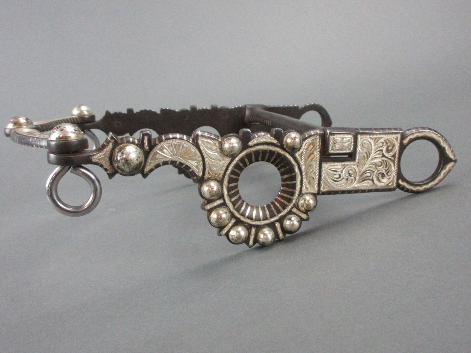 Marked B/B 1488 Silver Inlaid Bit- Santa Barbara Cheek- Halfbreed Mouth ...