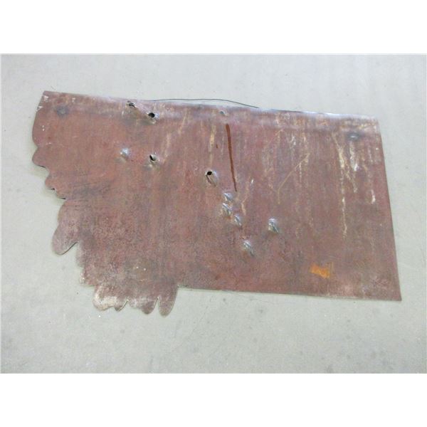 Montana Shaped Sign With Bullet Holes- 28" X 15"