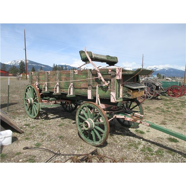 Very Solid Old Farm Wagon- 12'L X 2'H X 40 W Box- 36  Front Wheels- 45  Rear Wheels- Good Running Ge