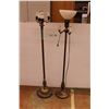 Image 1 : *(2x Bid Price) (2) Antique Floor Lamps and One Shade - 57" Tall (Untested)