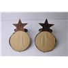Image 4 : (2) Wooden Wall Mirror Decorations