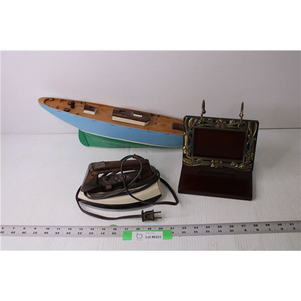 Lot of Assorted Items - Part of a Model Boat, Iron