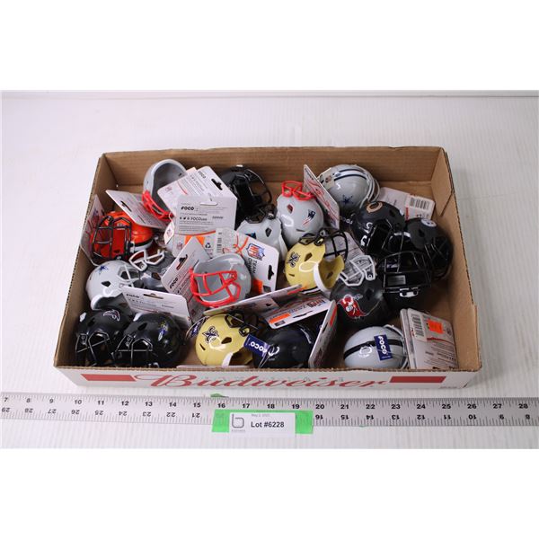 Lot of Assorted NFL Helmet Ornaments