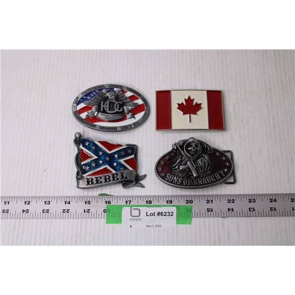 (4) Assorted Belt Buckles