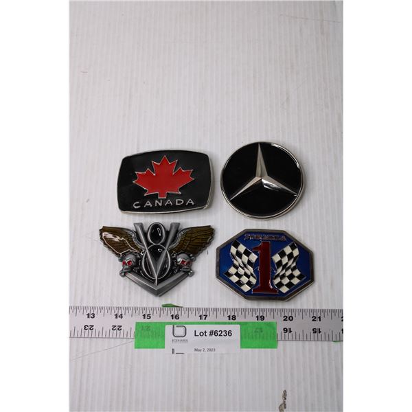 (4) Assorted Belt Buckles