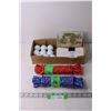 Image 1 : Lot of Assorted Items - 2 25ft Nylon Ropes, Envelopes, Golf Balls