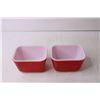 Image 2 : (2) Vintage Red Pyrex Dishes without Lids