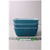 Image 1 : (3) Blue Pyrex Butter Dishes without Lids