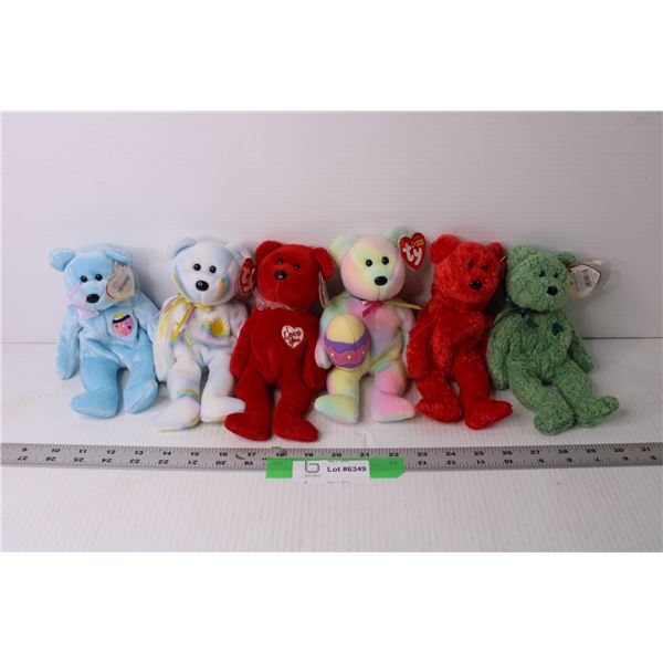 (6) Bear Beanie Babies