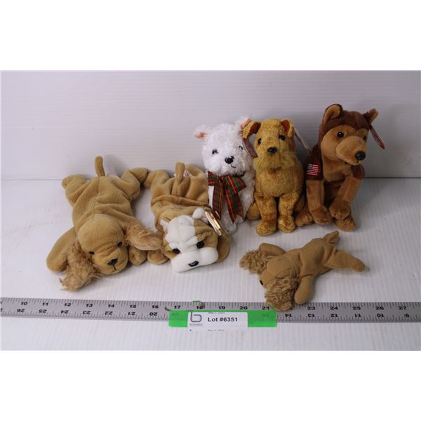 (6) Assorted Dog Beanie Babies