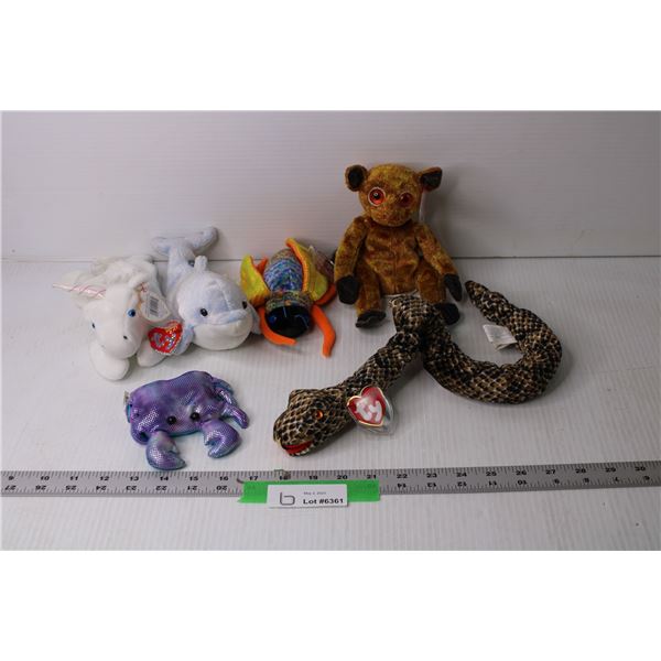 (6) Assorted Beanie Babies