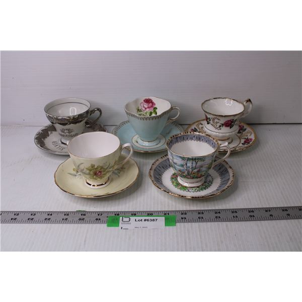 (5) Tea Cups and Saucers