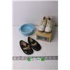 Image 1 : (2) Pairs of Vintage Toddler Shoes and Baby Bowl