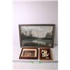 Image 1 : (3) Framed Vintage Pieces of Art