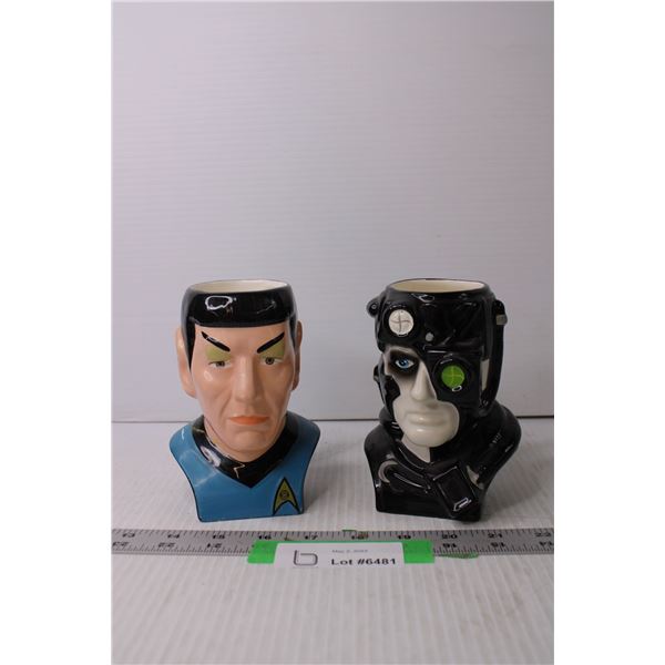 (2) Head Mugs - Star Trek