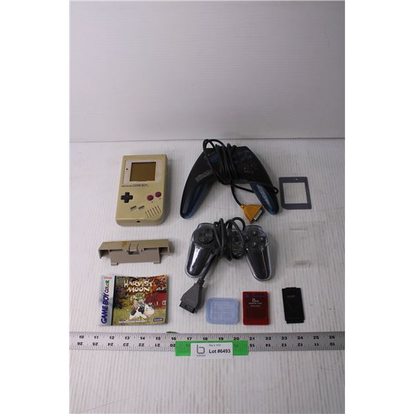 Box of Assorted Electronics - Gameboy, Controllers