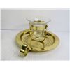 Image 3 : (2) Brass & Glass Candle Holders