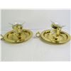 Image 4 : (2) Brass & Glass Candle Holders