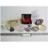 Image 1 : Jewelry Box - (3) Pewter Items - Glass Paper Weights - Misc Items