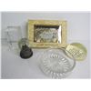 Image 4 : Jewelry Box - (3) Pewter Items - Glass Paper Weights - Misc Items