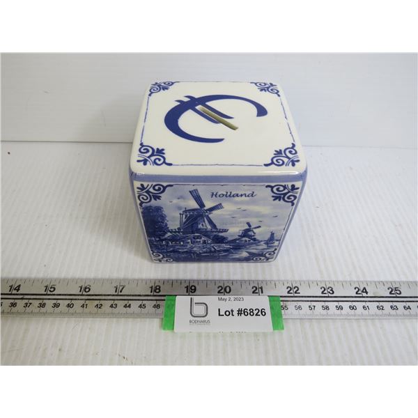 Hand Painted Delfts Blue Holland - Coin Bank