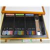 Image 3 : Wooden Art Case w/Art Supplies