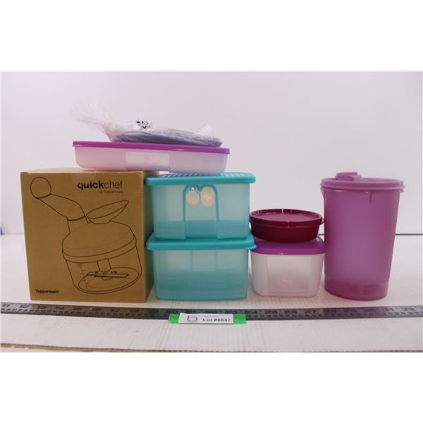 6 Tupperware Containers and orange peelers and quick chef