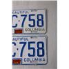 Image 4 : (2) Vintage 1971 British Columbia License Plates