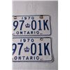 Image 3 : (2) Vintage 1970 Ontario License Plates