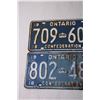 Image 3 : (2) Vintage 1967 Ontario License Plates