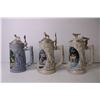 Image 2 : (3x Bid Price) (3) Carved Scenic Beer Steins
