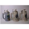 Image 4 : (3x Bid Price) (3) Carved Scenic Beer Steins