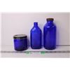 Image 1 : (3) Blue Glass Bottles