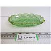 Image 1 : Vintage Green & Gold Cut Glass Dish