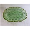 Image 2 : Vintage Green & Gold Cut Glass Dish
