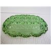 Image 4 : Vintage Green & Gold Cut Glass Dish