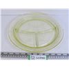 Image 1 : Vintage Yellow Madrid Divided Depression Glass Dish (chipped)