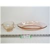 Image 1 : (2) Vintage Pink Depression Glass Dishes