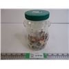 Image 1 : Vintage Kraft Peanut Butter Jar-Half Full of Pennies